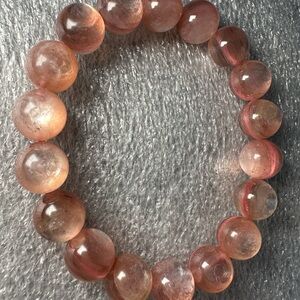 Rare Super Flashy 11MM Pink Lepidolite Natural Crystal Bracelet